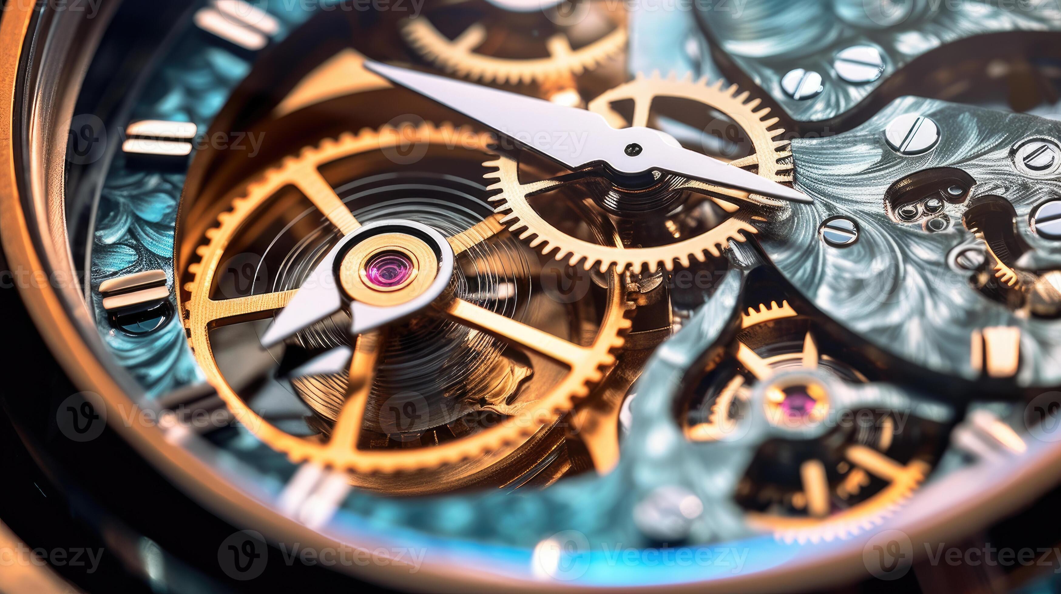 Close up of the gear mechanism inside the watch. Generetive Ai 30387702 Stock Photo at Vecteezy