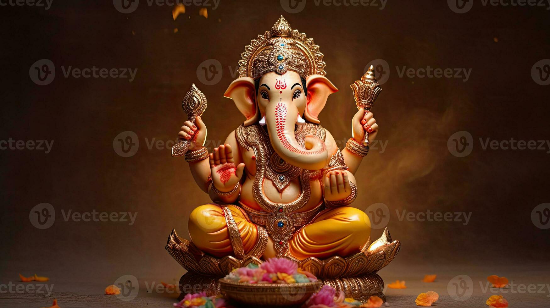 Happy ganesh jayanti lord ganesha, India. Generative Ai photo