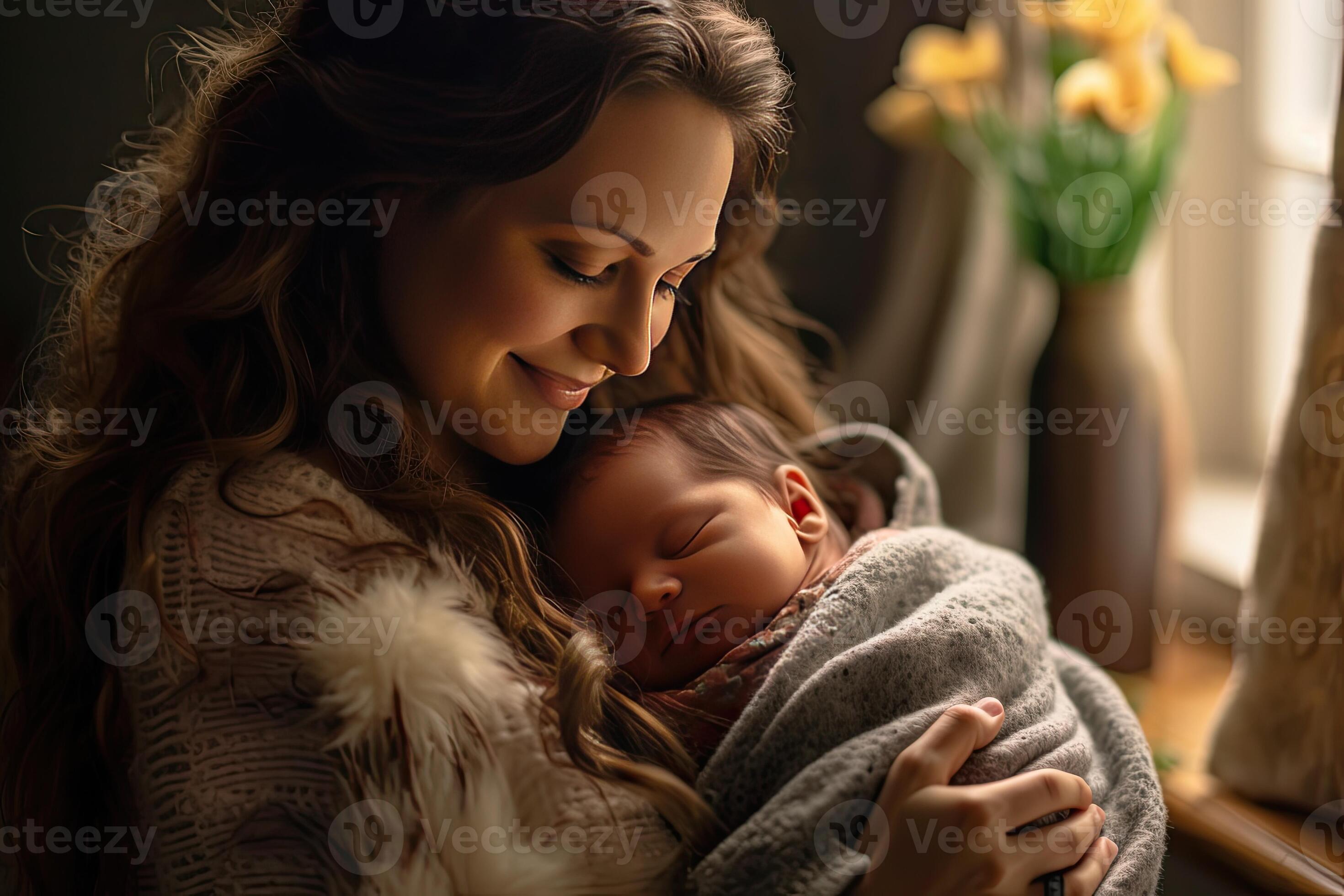 Mom hugging best sale baby
