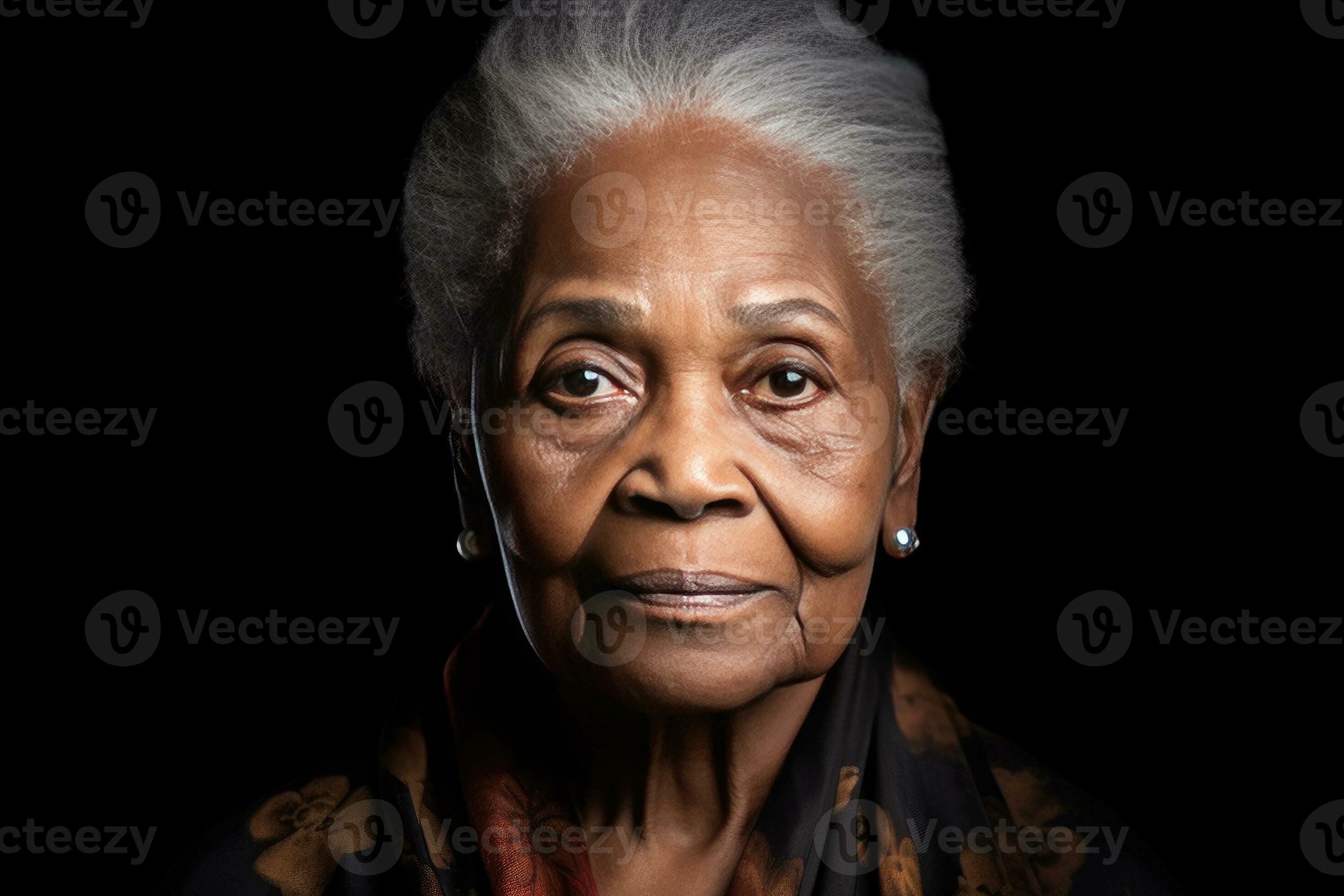 African american old lady portrait, Beautiful african american old