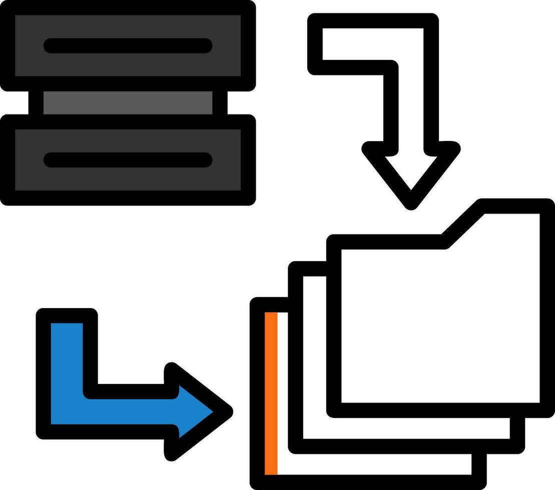 datos migración vector icono diseño