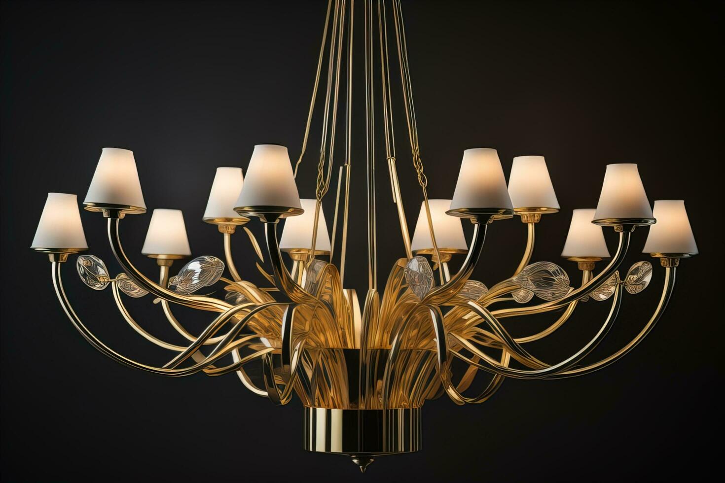 Luxury chandelier isolated on dark background. ai generative photo