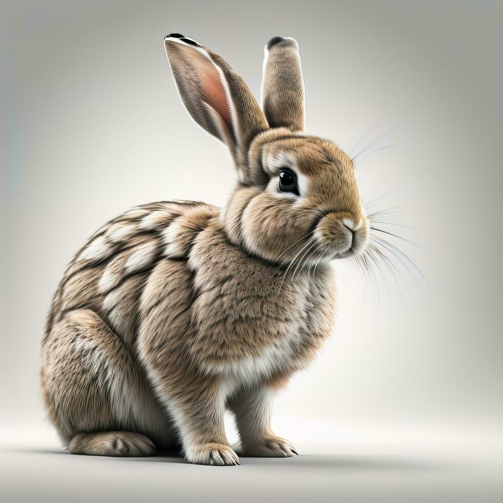 Easter bunny on a solid color background. ai generative photo