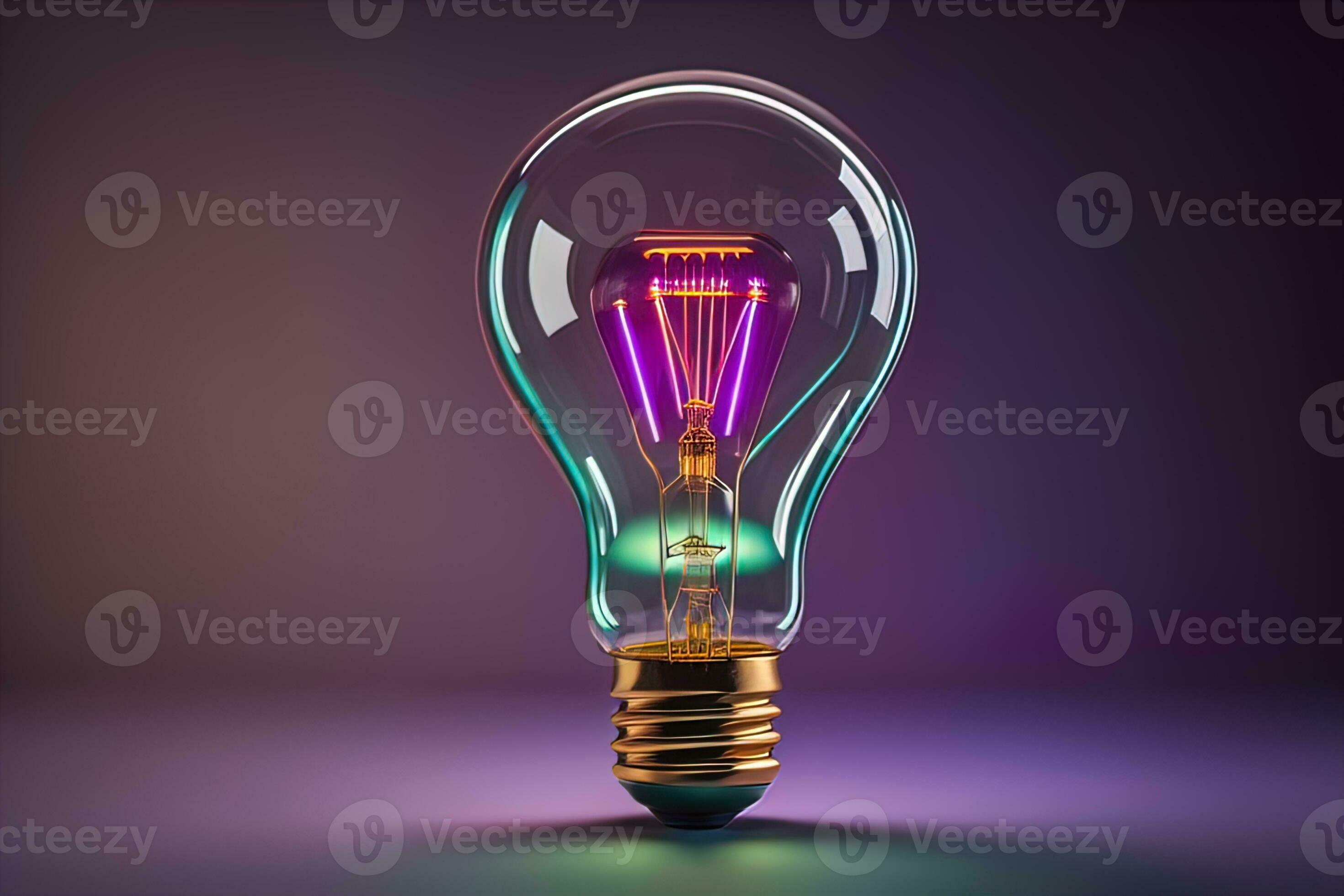 Glowing glass light bulb on dark background. ai generative 30407099