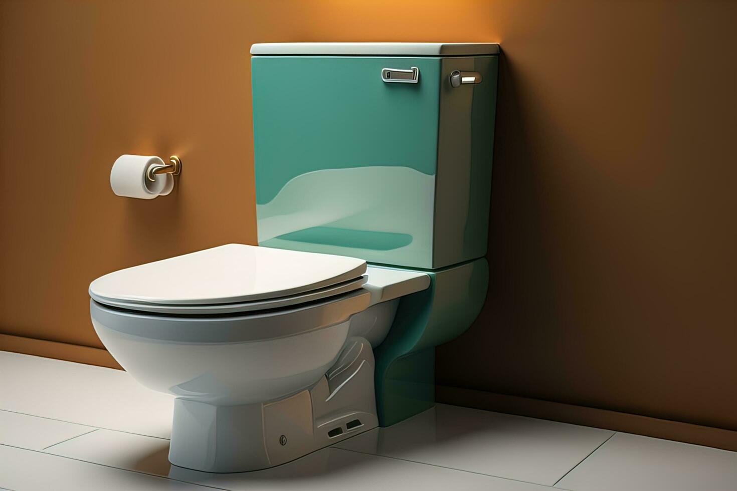 toilet bowl in modern bathroom. ai generative photo