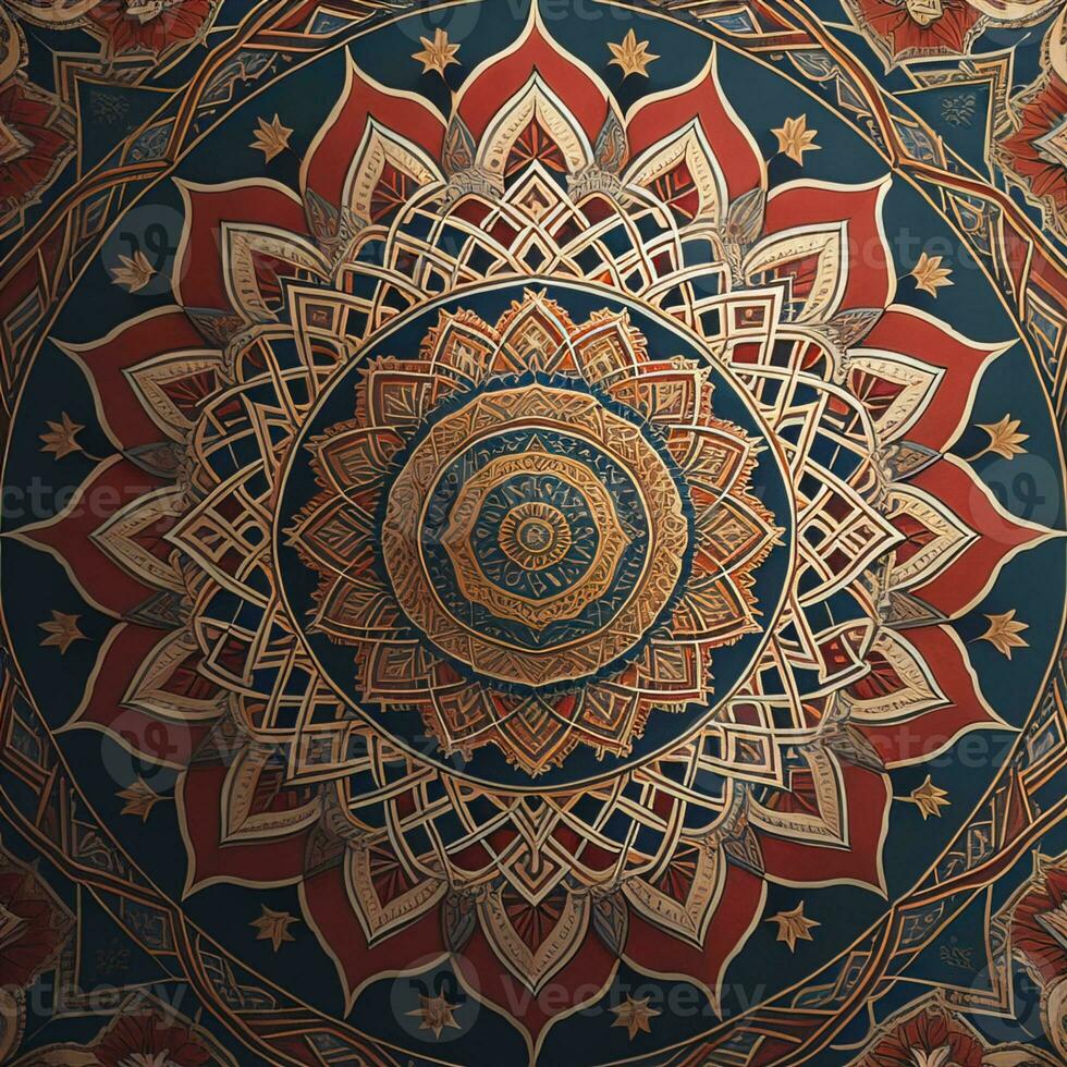 Mandala pattern. Vintage decorative elements. Hand drawn oriental background. ai generative photo