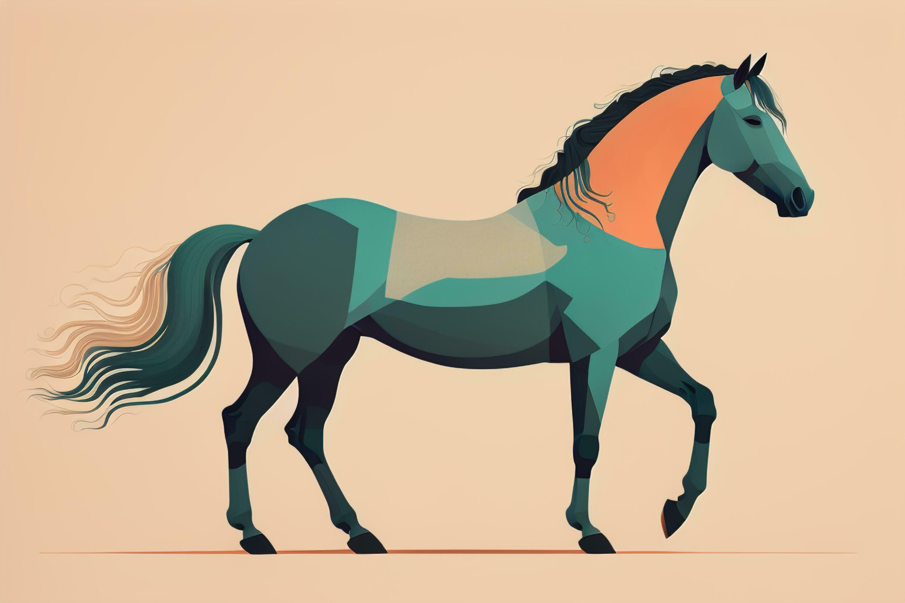 brown-and-white-horse-standing-vector-illustration-ai-generative