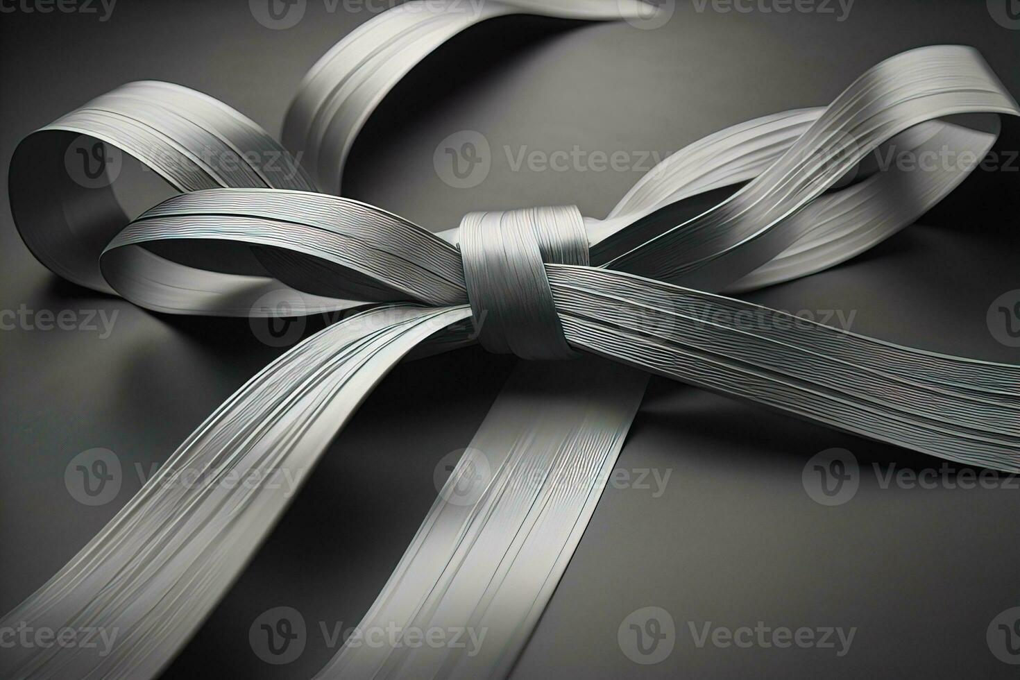 Shiny satin ribbon in brown color isolated on white background. ai generative photo