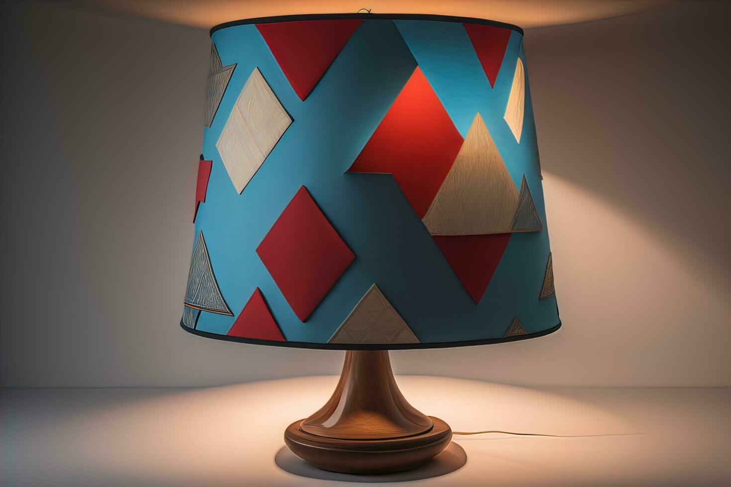 decorative table lamp on solid color background. ai generative photo