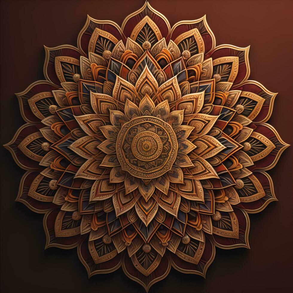 Mandala pattern. Vintage decorative elements. Hand drawn oriental background. ai generative photo
