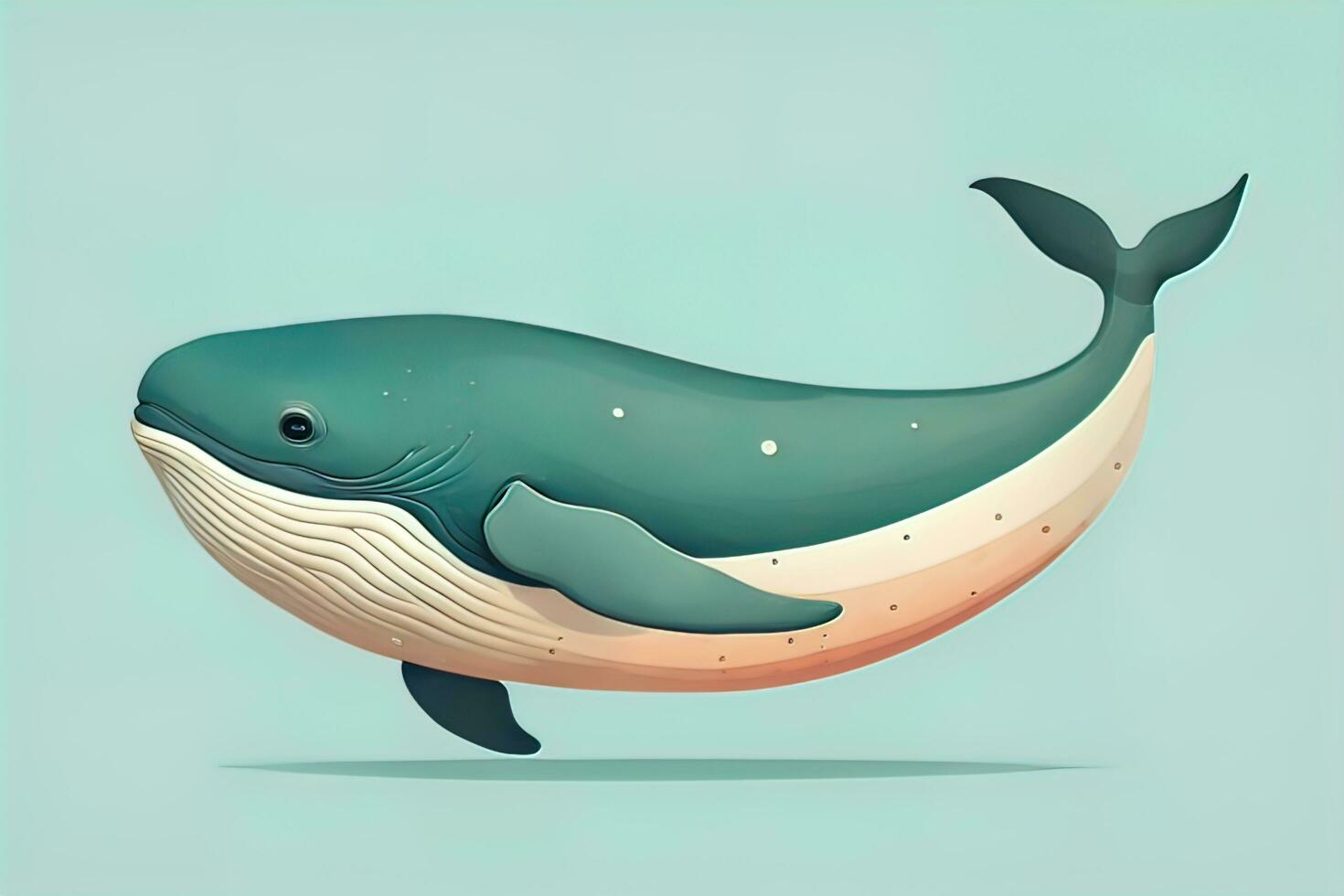 Blue whale isolated on a solid clor background. ai generative photo