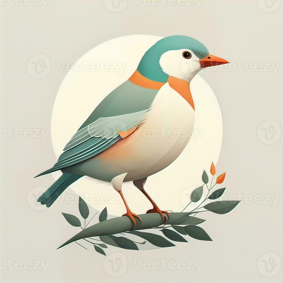 vector illustration of a bird. Vector illustration in cartoon style. ai generative photo