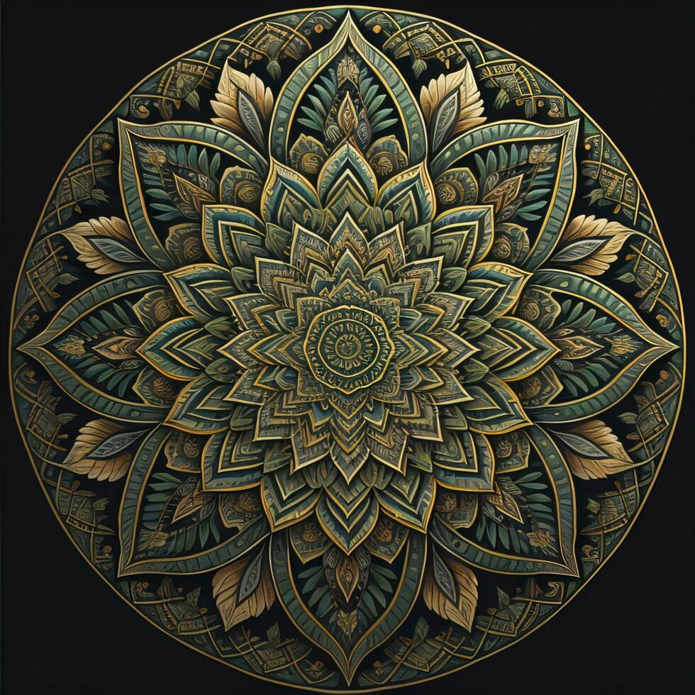 Mandala pattern. Vintage decorative elements. Hand drawn oriental background. ai generative photo