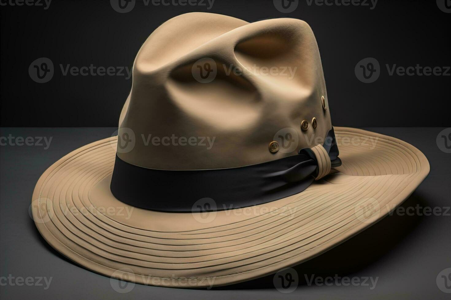 Fashionable hat on a solid color background. ai generative photo