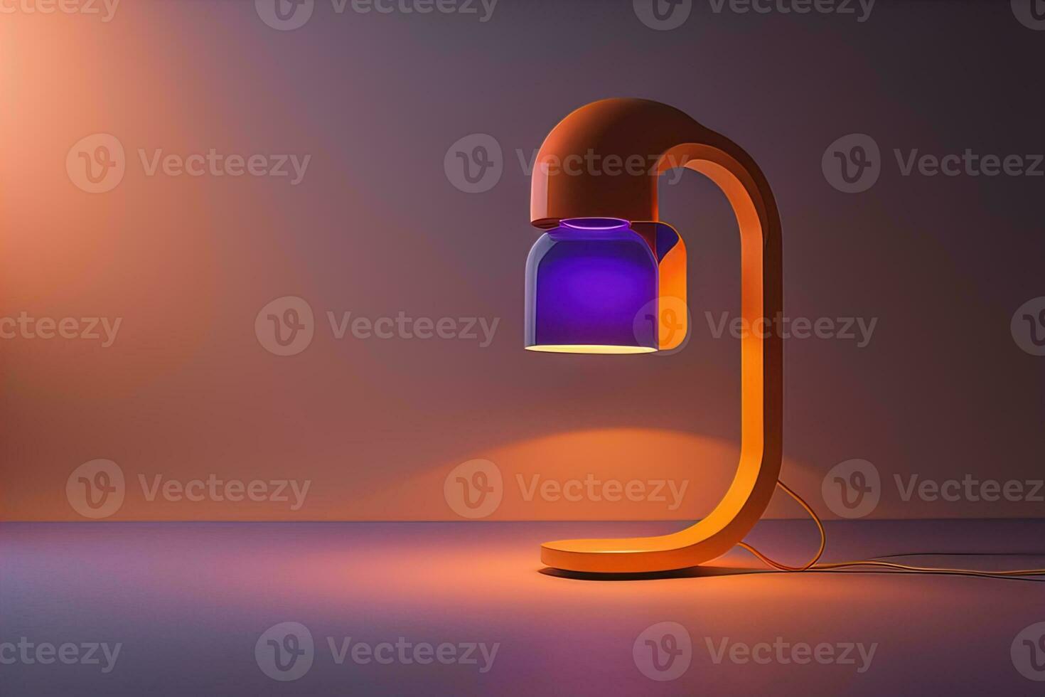a modern lamp on a solid color background. ai generative photo