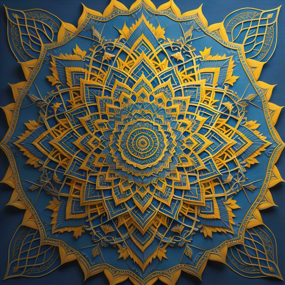 Mandala pattern. Vintage decorative elements. Hand drawn oriental background. ai generative photo