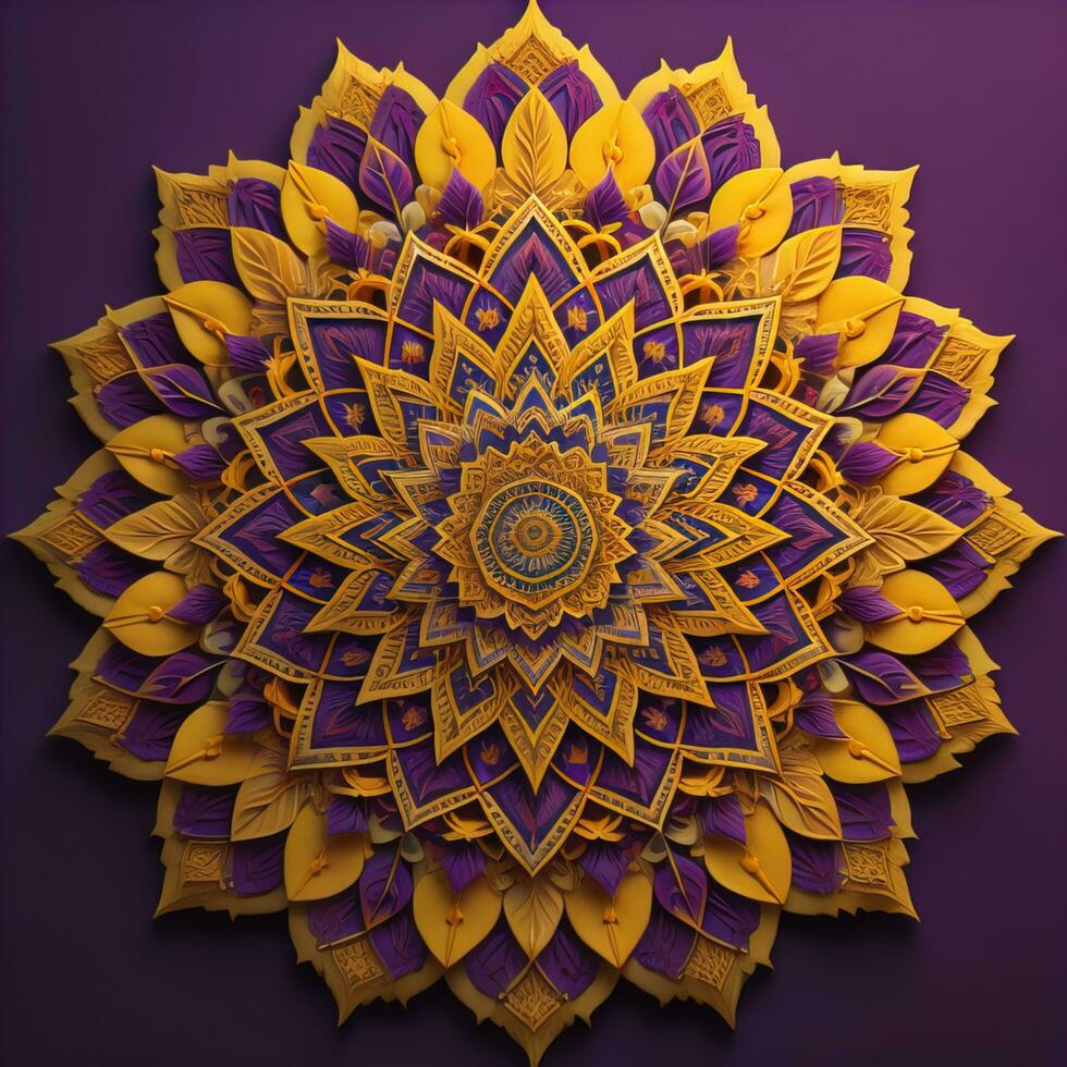 Mandala pattern. Vintage decorative elements. Hand drawn oriental background. ai generative photo