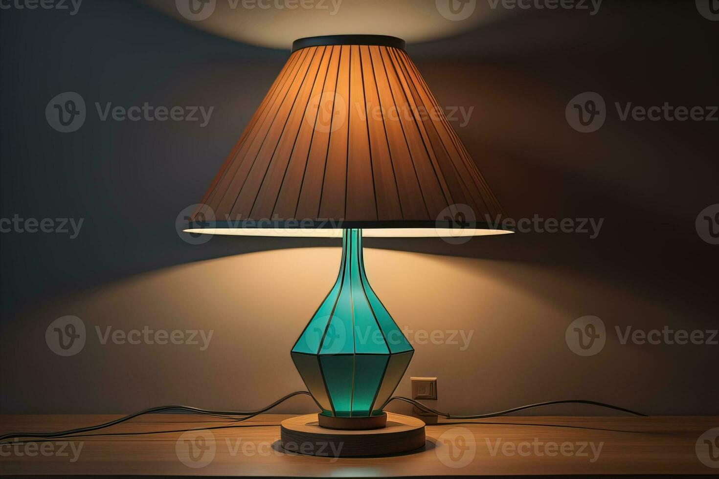 a modern lamp on a solid color background. ai generative photo