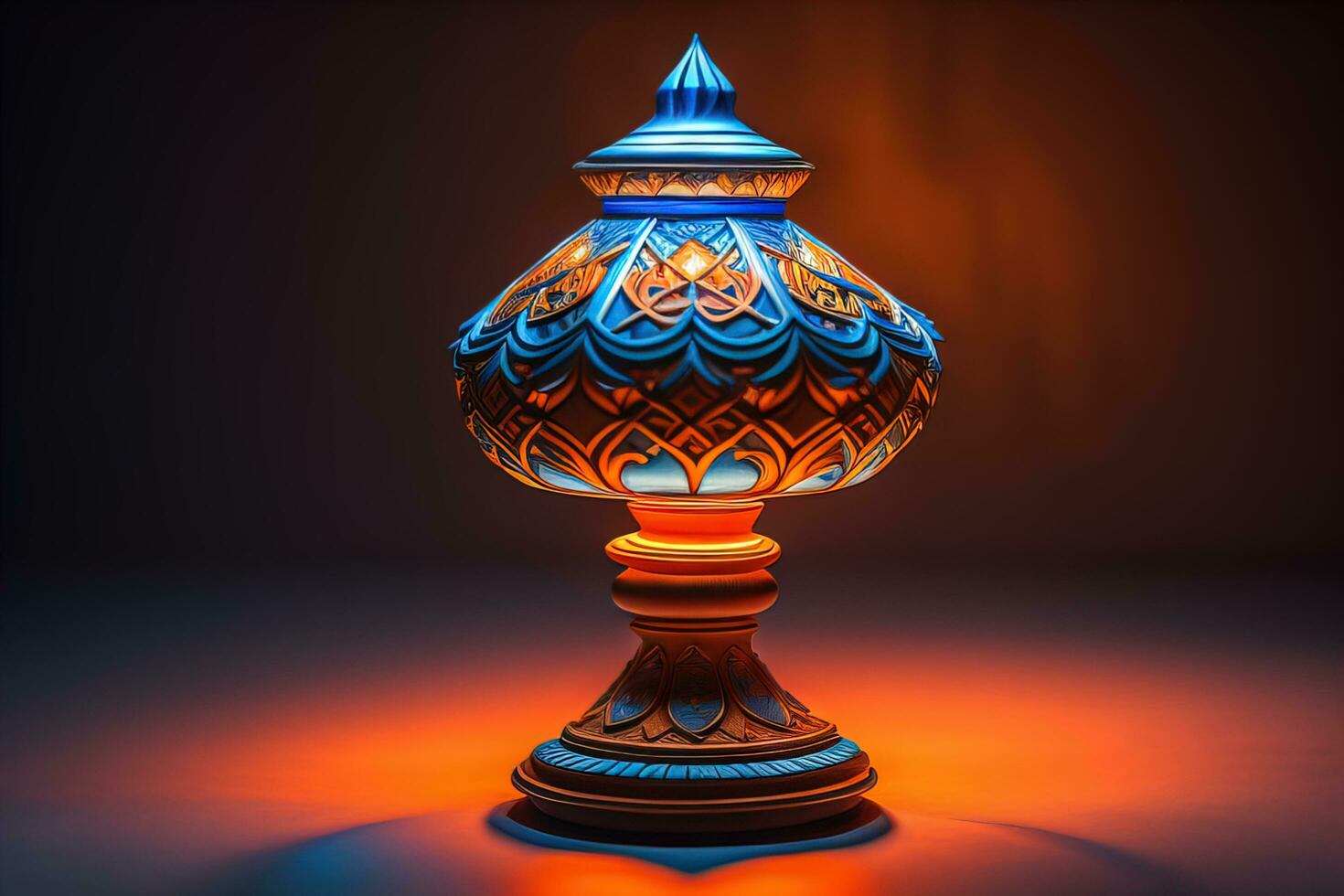 a vintage oriental vase on a solid color background. ai generative photo