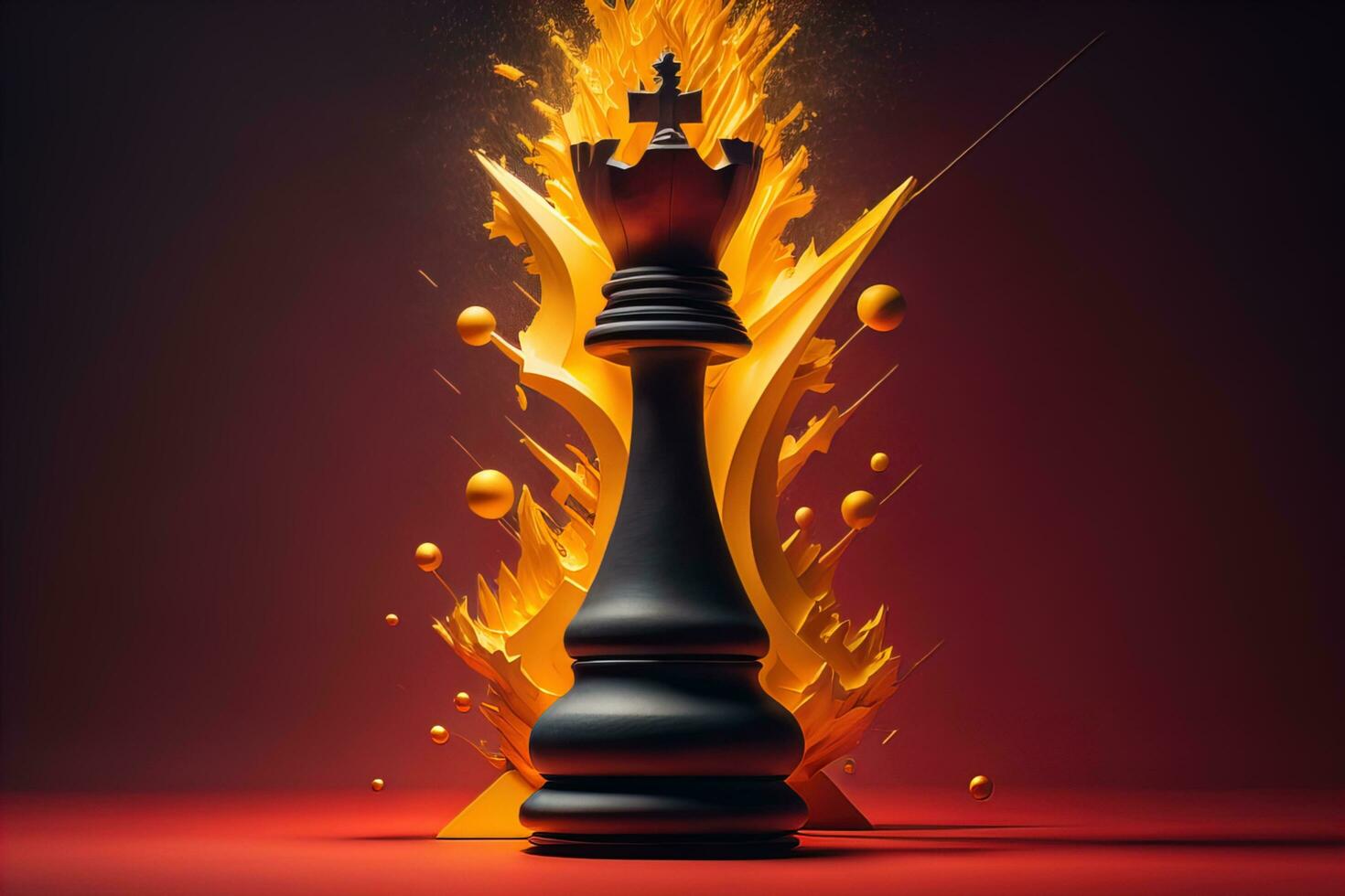 Chess king on a solid color background. ai generative photo