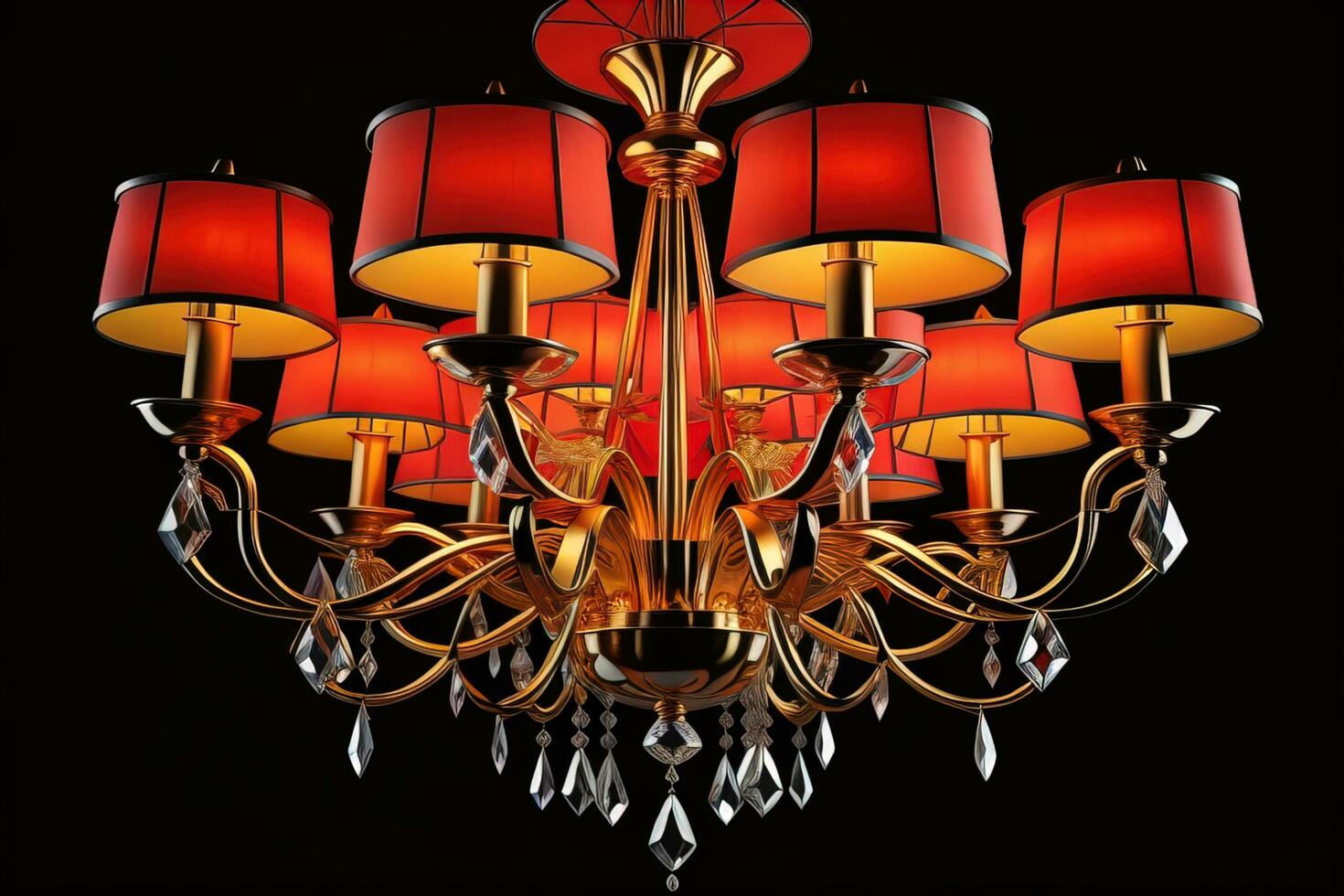 Luxury chandelier isolated on dark background. ai generative photo