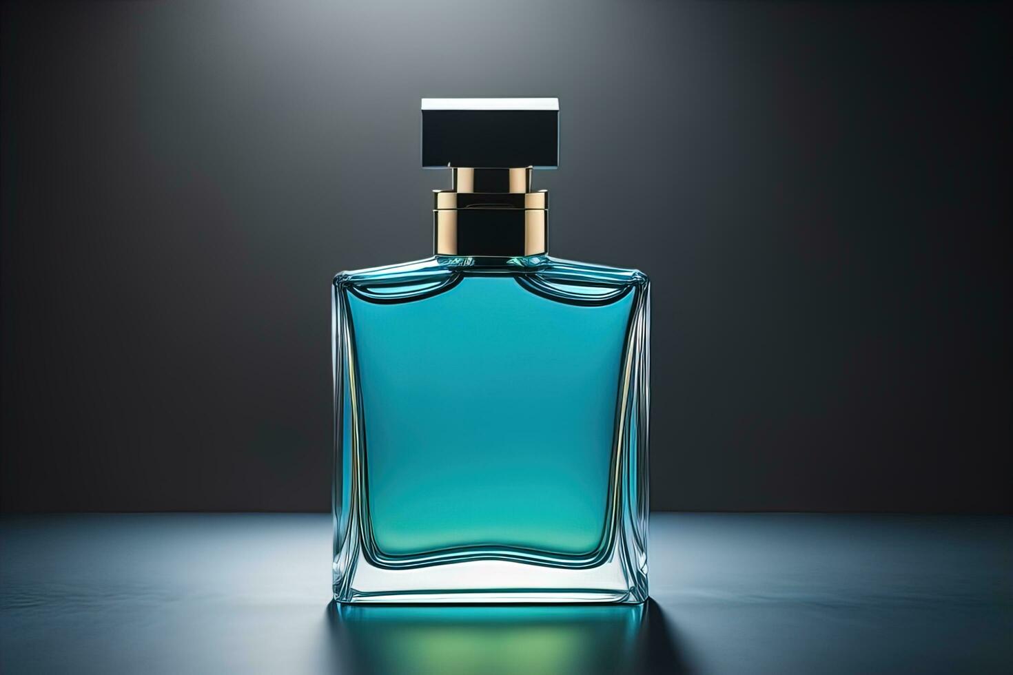 Creative and brandless Perfume bottle and flower on the wooden table, closeup. ai generative photo