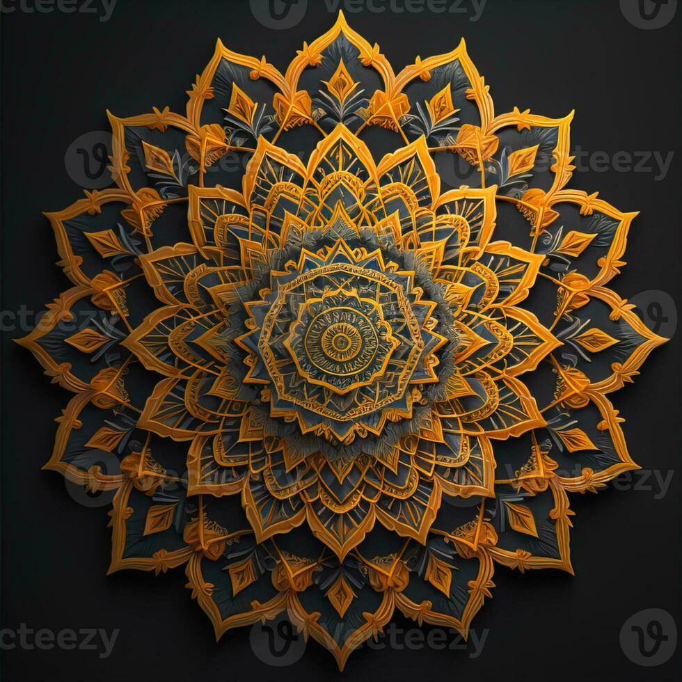 Mandala pattern. Vintage decorative elements. Hand drawn oriental background. ai generative photo
