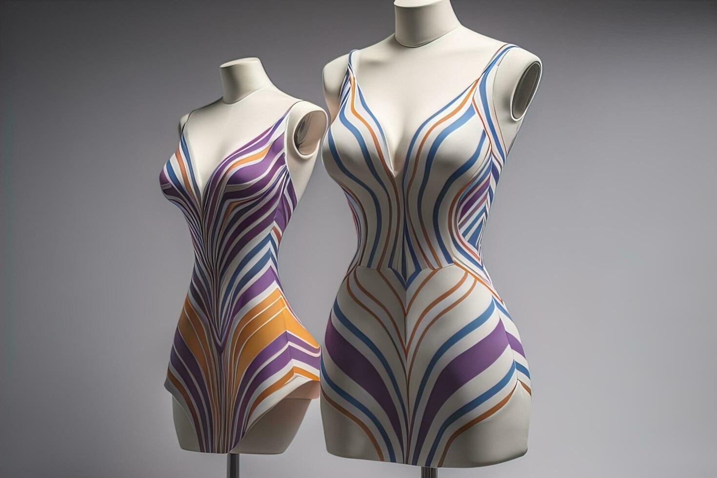 Women's dress on a mannequin in a fashion store. ai generative photo