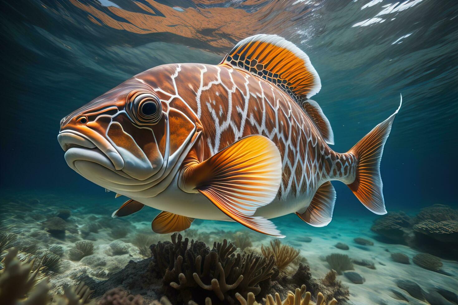 Tropical fish in the Red Sea. ai generative photo