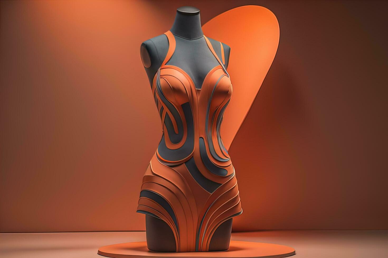 Women's dress on a mannequin in a fashion store. ai generative photo