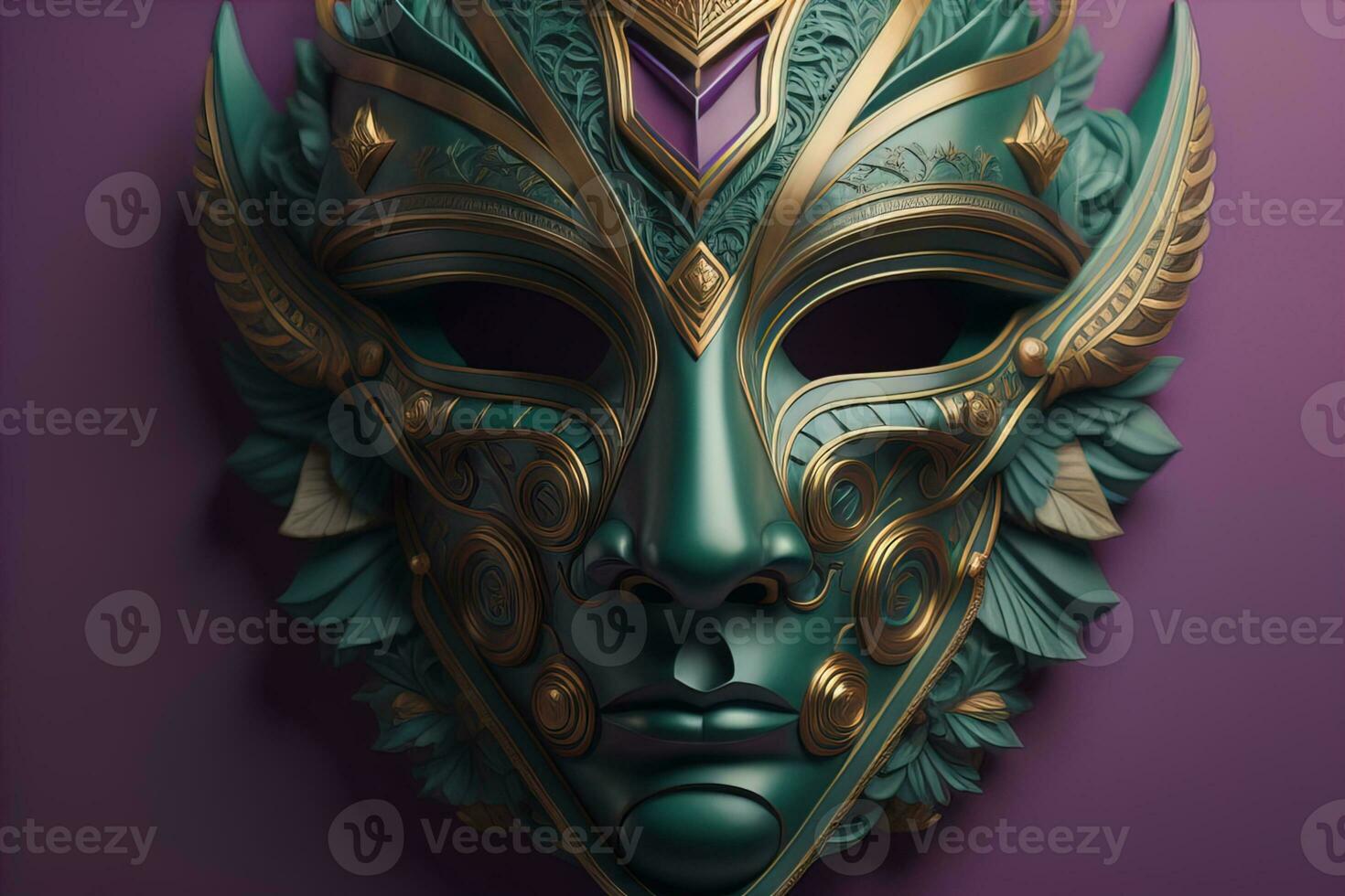 Mardi Gras mask isolated on solid color background. ai generative photo
