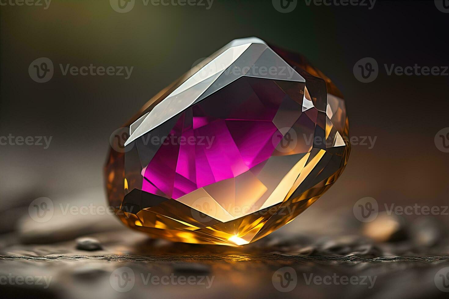 Brilliant multicolored sapphire on a surface. ai generative photo