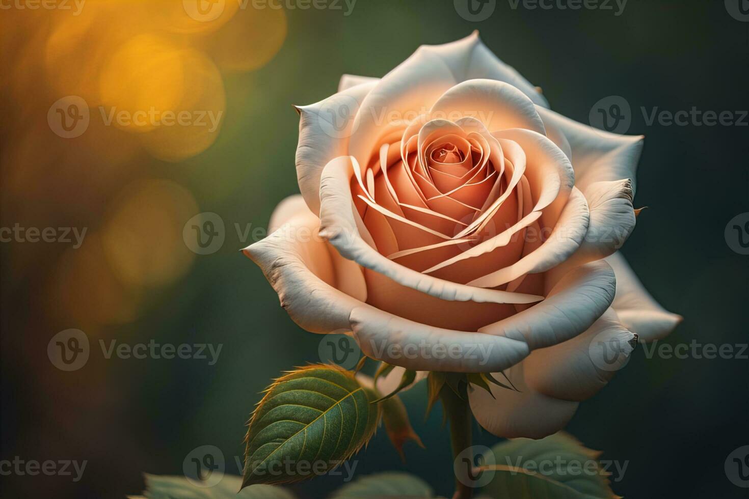close up of beautiful rose flower on colorful background. ai generative photo