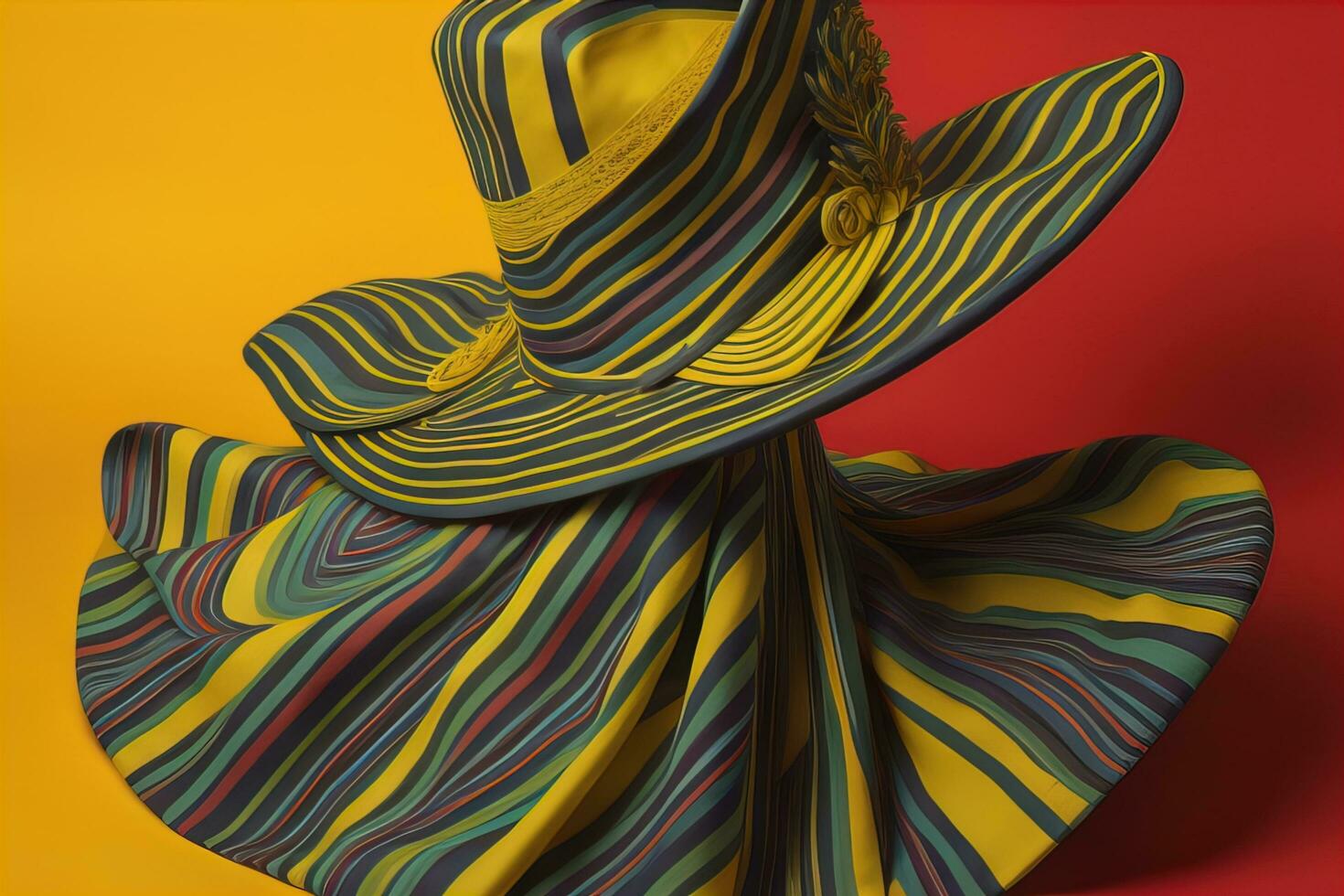 Stylish female hat on mannequin. ai generative photo