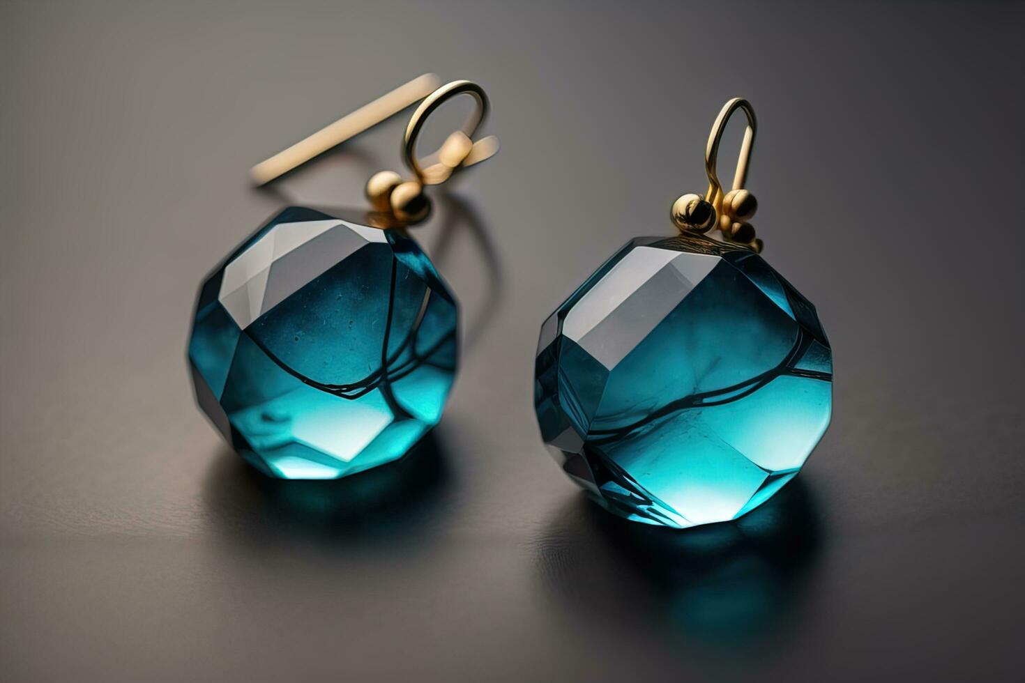 Glass earrings on a black background. Luxury jewelry for women. ai generative photo