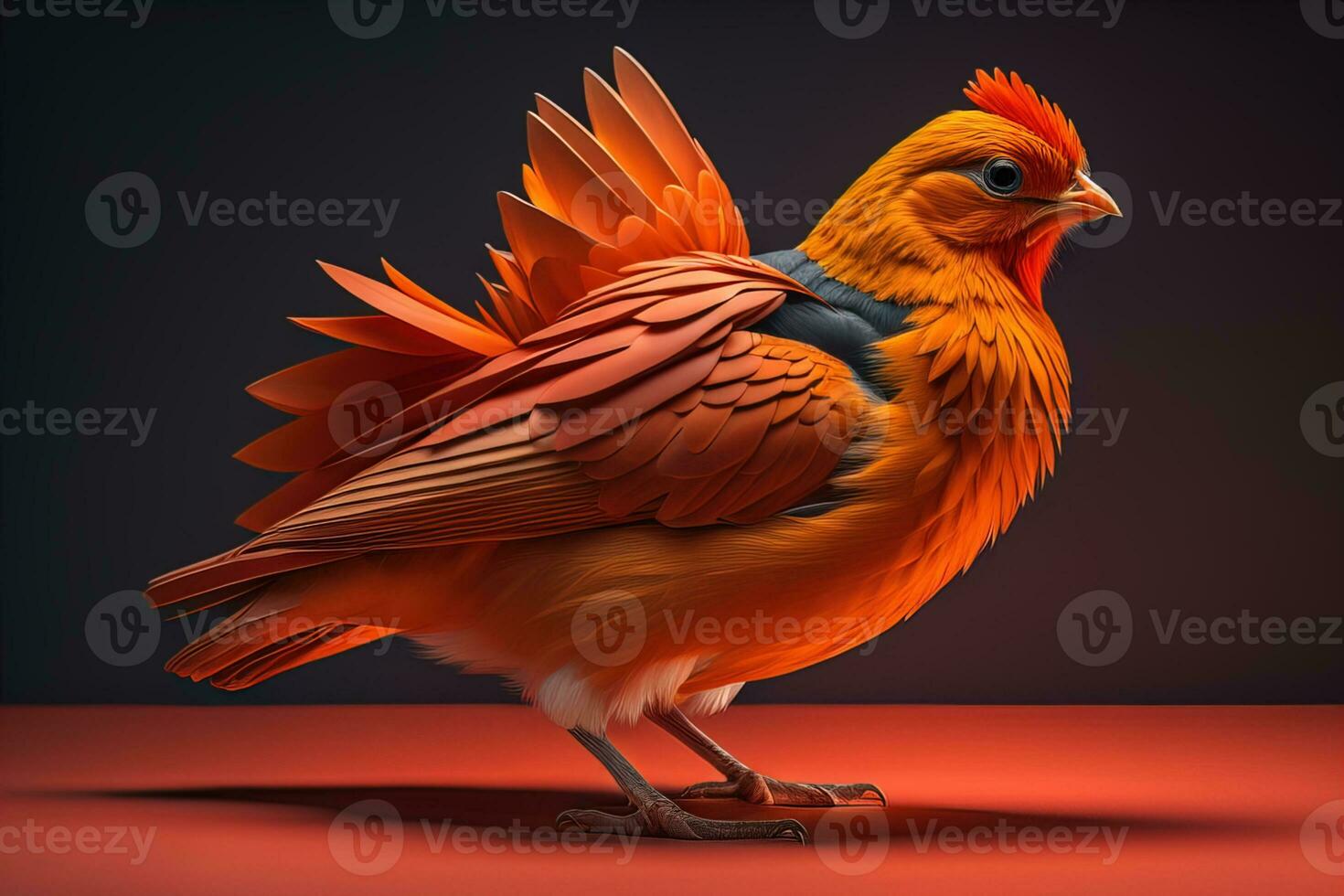 Colorful chicken on a solid color background, studio photo. ai generative photo