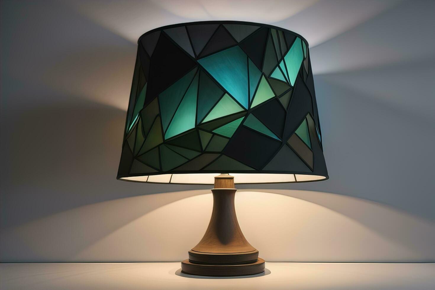 decorative table lamp on solid color background. ai generative photo