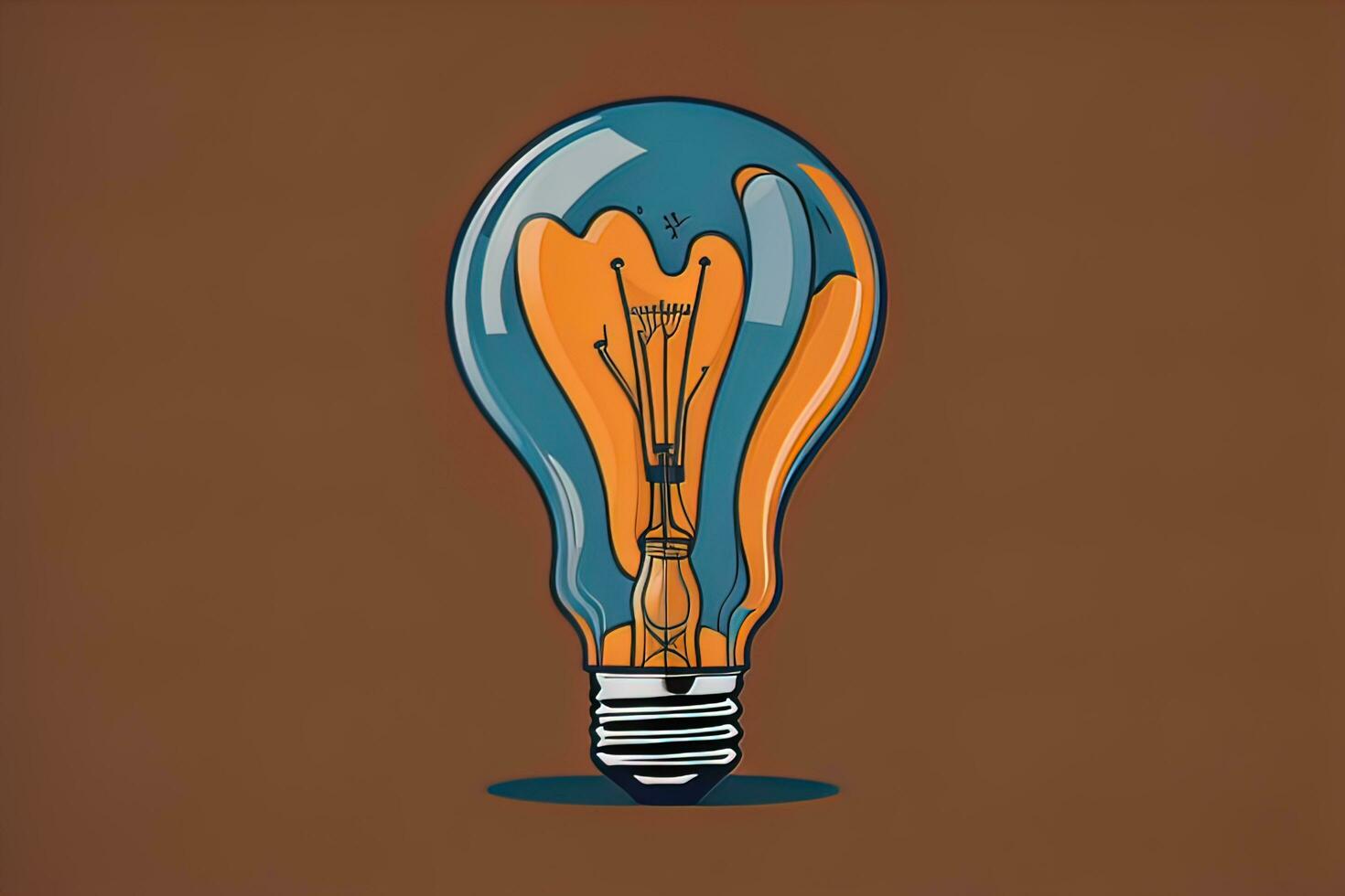 Glowing glass light bulb on dark background. ai generative photo