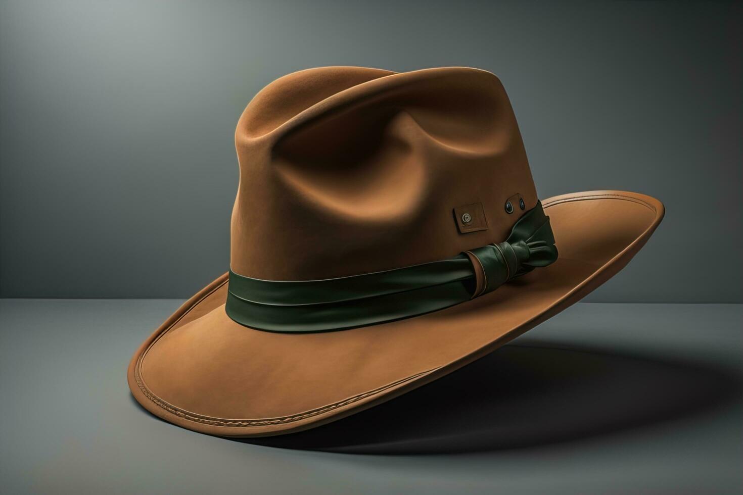 Fashionable hat on a solid color background. ai generative photo