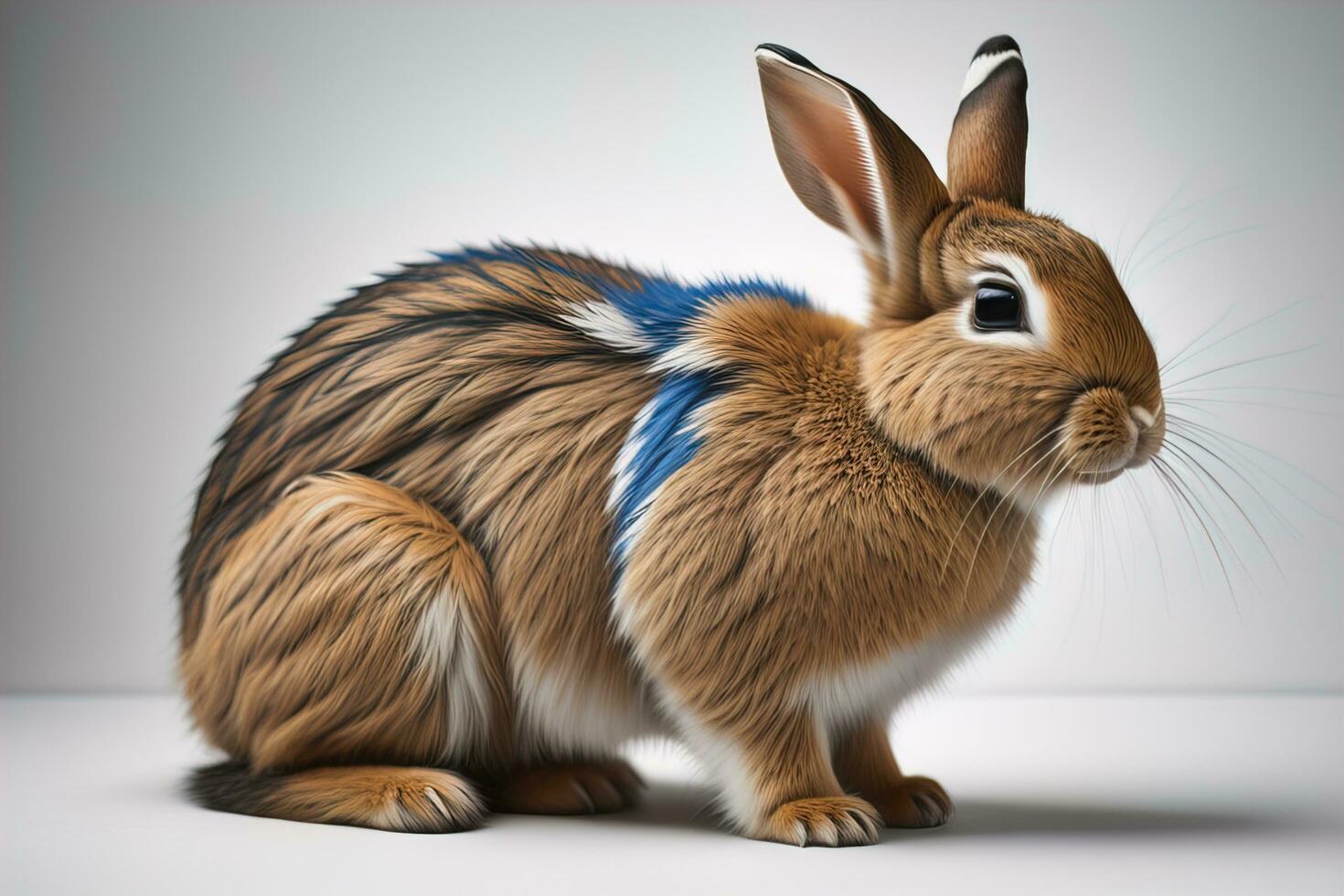 Easter bunny on a solid color background. ai generative photo