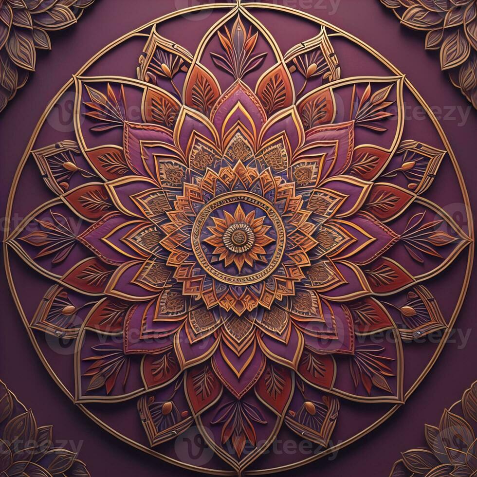 Mandala pattern. Vintage decorative elements. Hand drawn oriental background. ai generative photo