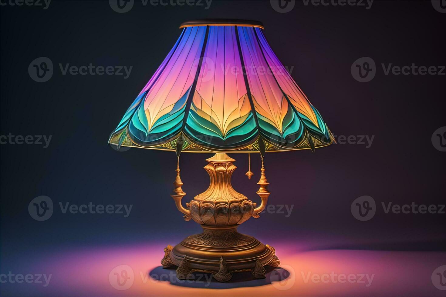 Lantern with glowing light on dark background. ai generative photo