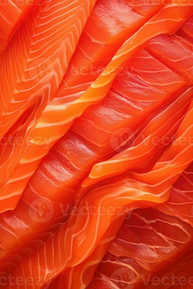 Background from slices of red fish salmon and salmon. Generative AI photo