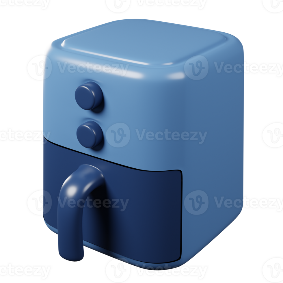 Oil free fryer 3d render on transparent background. png