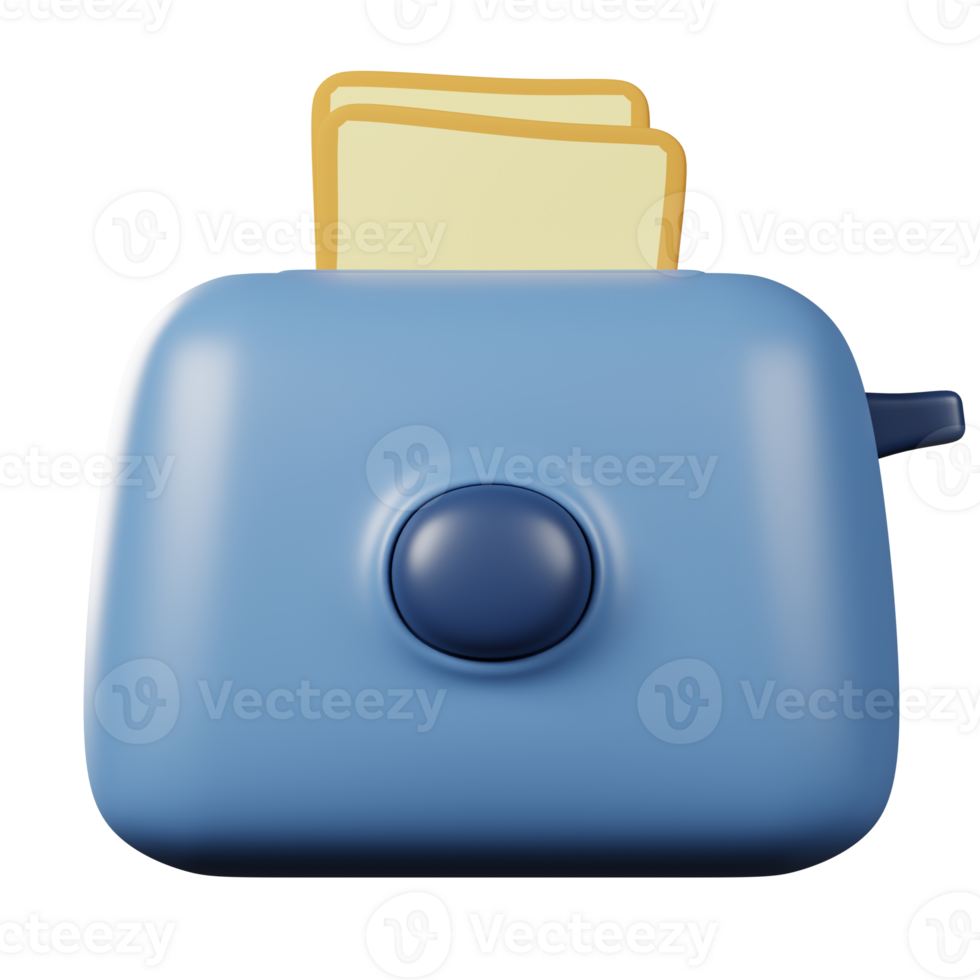 Toaster oven 3d render on transparent background. png