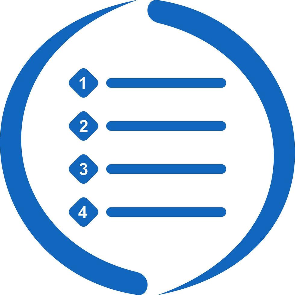 Unique Numbered list Vector Icon