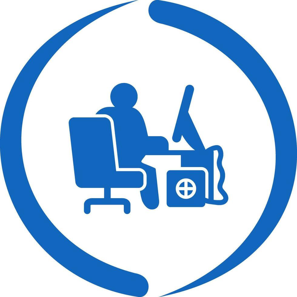 Computer Worker Vector Icon