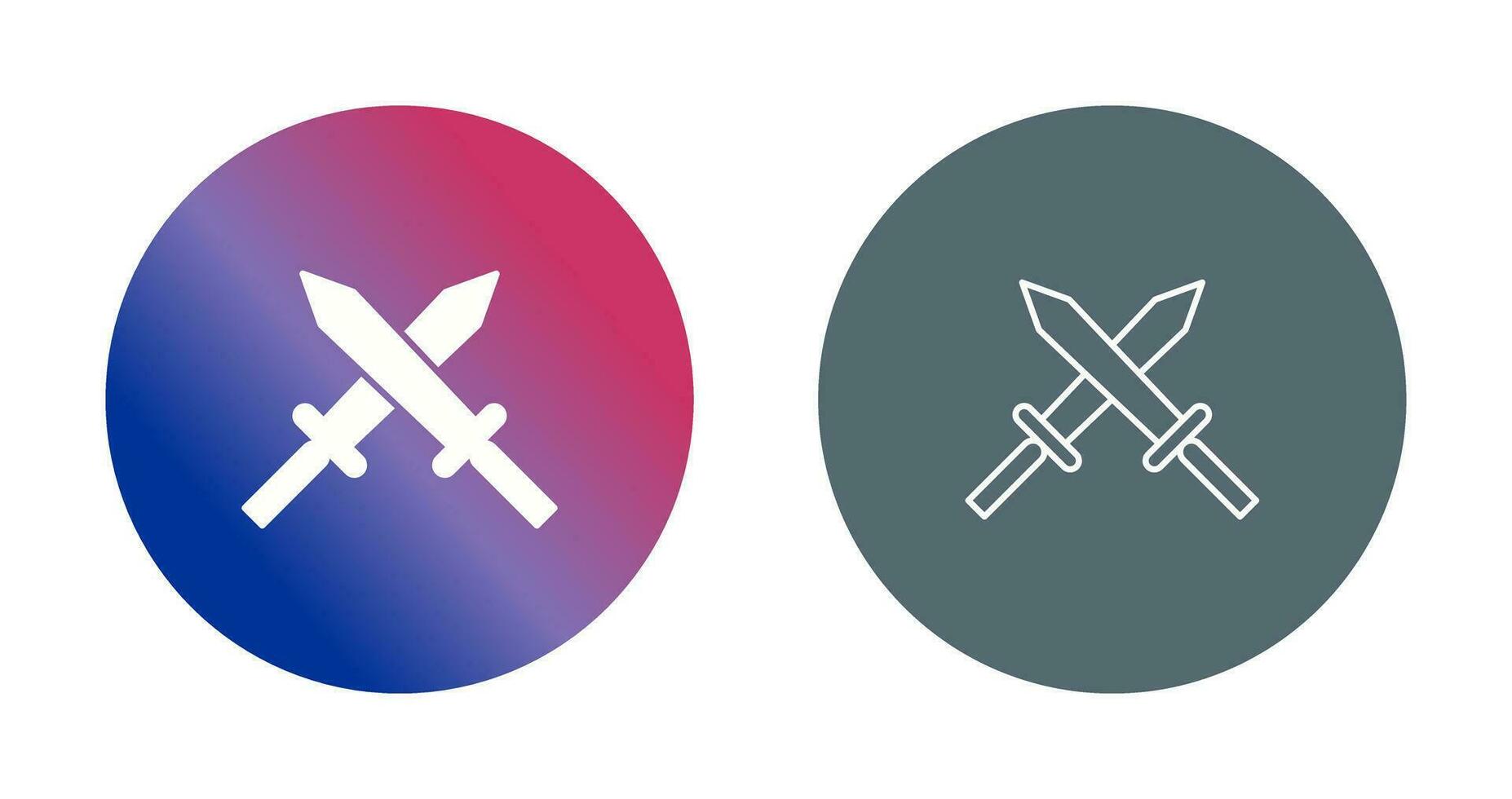 Unique Two Swords Vector Icon