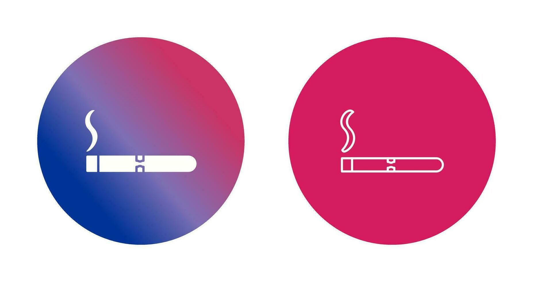 icono de vector de cigarro encendido único