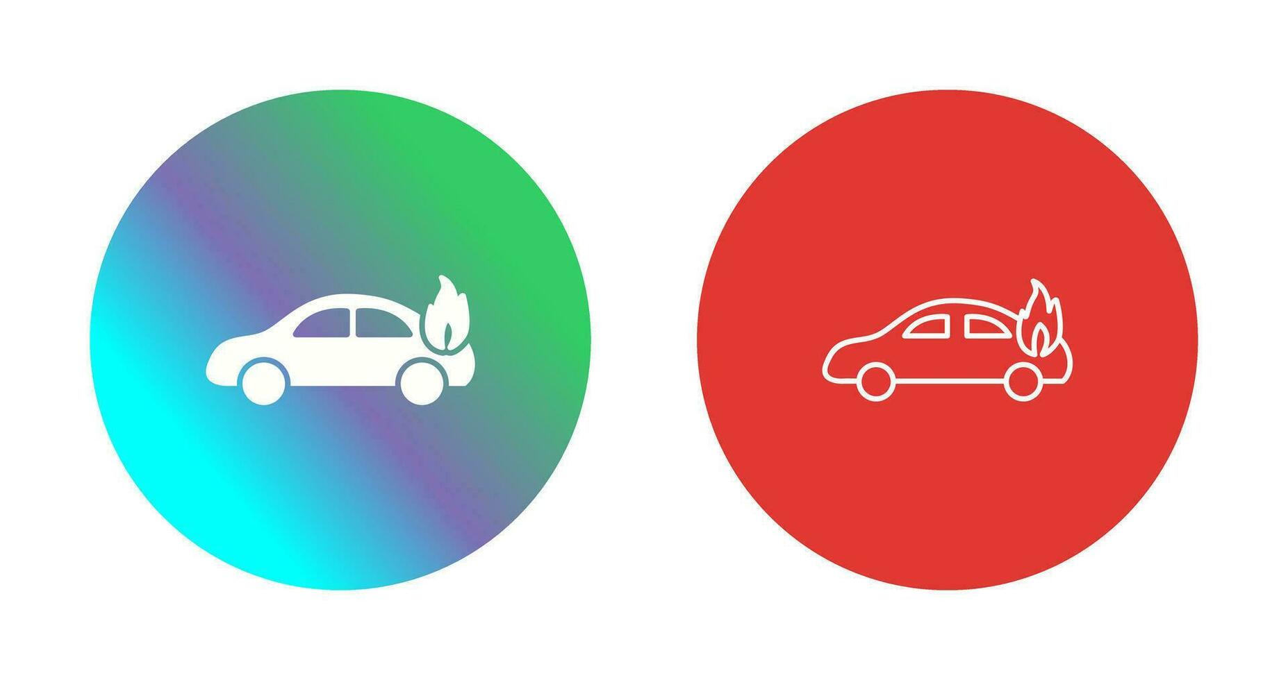 Unique Car on Fire Vector Icon